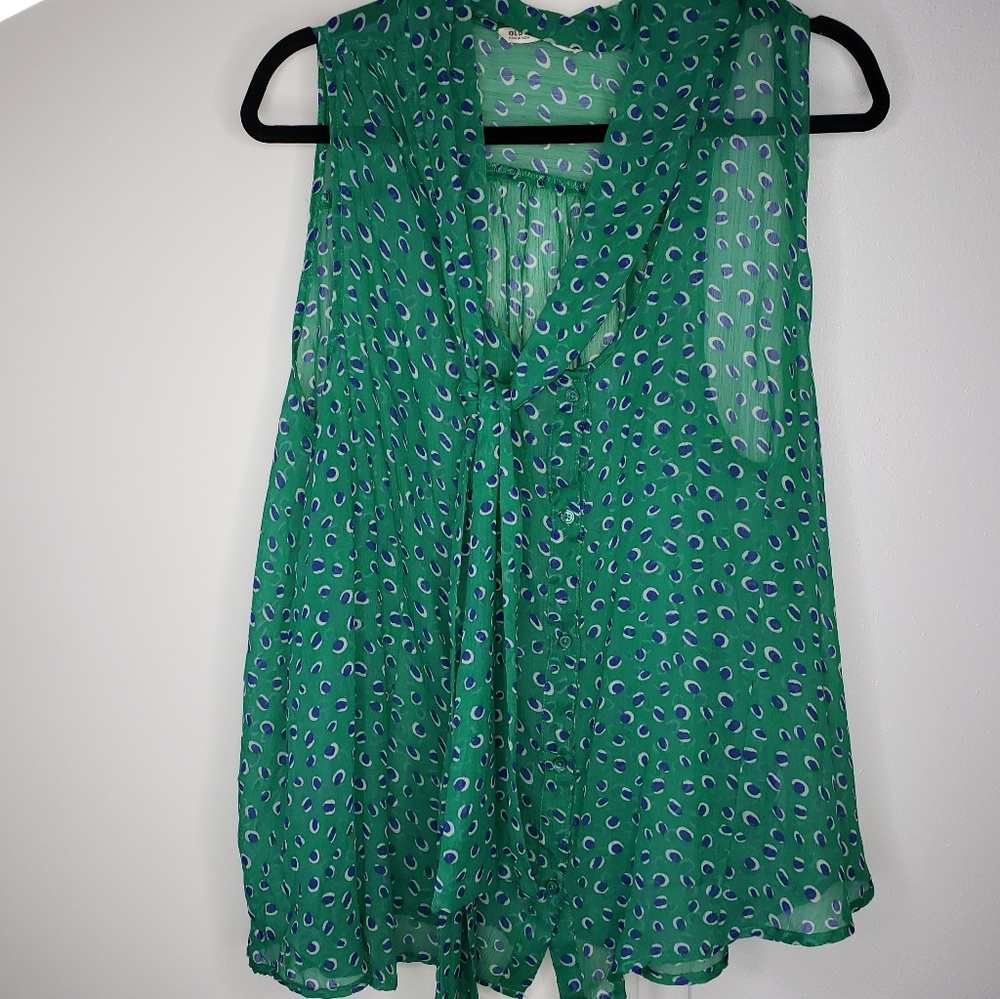 Old Navy Sheer Tie Neck Blouse Size 2X